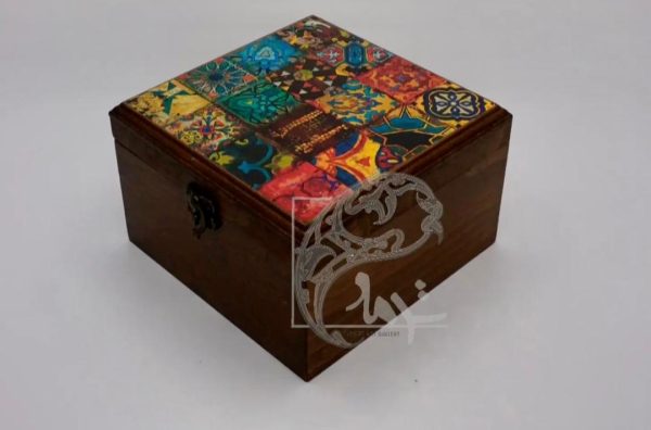 باکس چوبی کوچک کاشی هفت رنگ