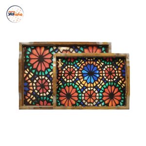 سینی چوبی مستطیل کوچک پنجره اورسی باغ دولت آباد یزد