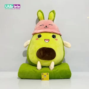 عروسک آووکادو کلاه دار بالشتی پتودار 50 سانتیمتر 19 عروسک آووکادو کلاه دار بالشتی پتودار 50 سانتیمتر