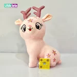 عروسک اورجینال گوزن گلی صورتی 40 سانتیمتری