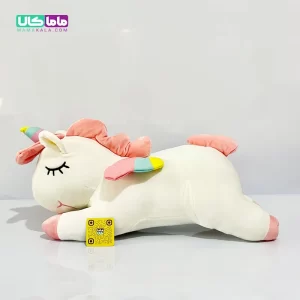 عروسک اسب یونیکورن خوابیده بالشتی سفید 60 سانتیمتر 8 عروسک اسب یونیکورن خوابیده بالشتی سفید 60 سانتیمتر