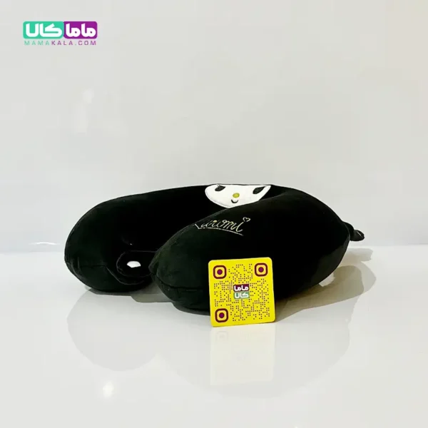 بالشت گردنی طبی عروسکی مدل کرومی مشکی 30 سانتیمتر