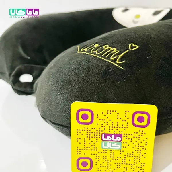 بالشت گردنی طبی عروسکی مدل کرومی مشکی 30 سانتیمتر