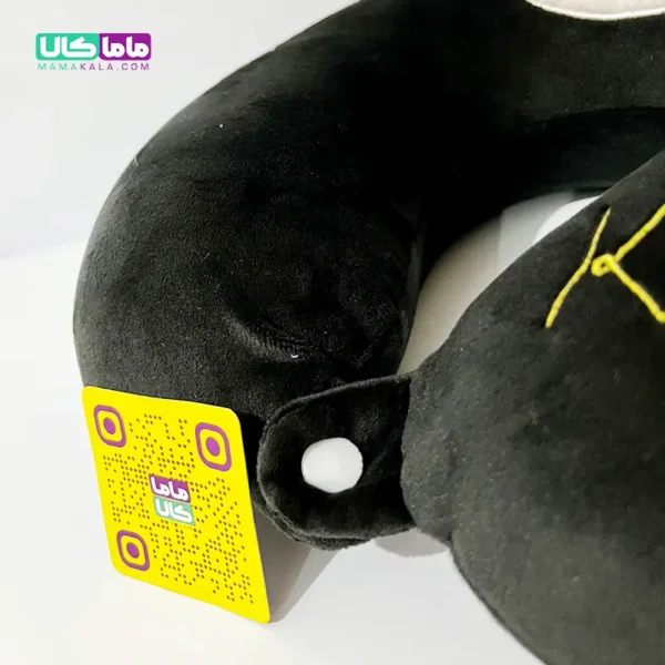 بالشت گردنی طبی عروسکی مدل کرومی مشکی 30 سانتیمتر