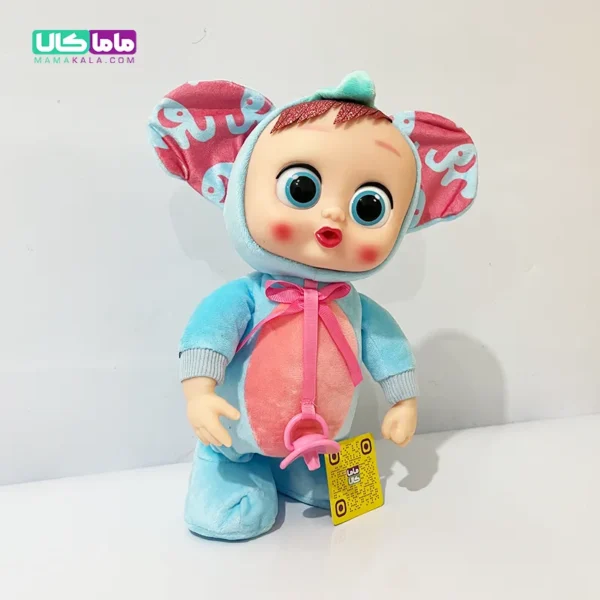 عروسک گریه کن کرای بیبی موزیکال آبی 30 سانتی متر