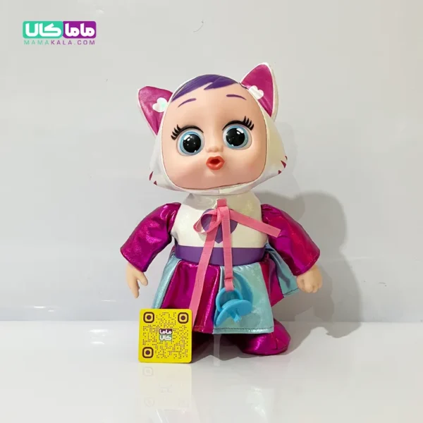 عروسک گریه کن کرای بیبی موزیکال بنفش 30 سانتی متر