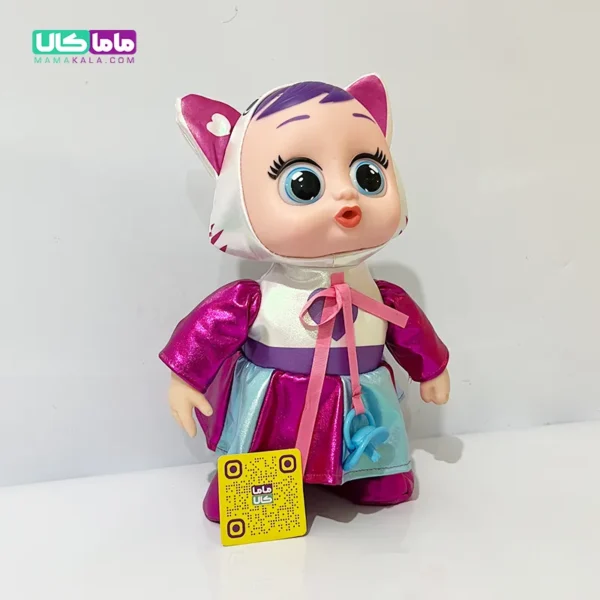 عروسک گریه کن کرای بیبی موزیکال بنفش 30 سانتی متر