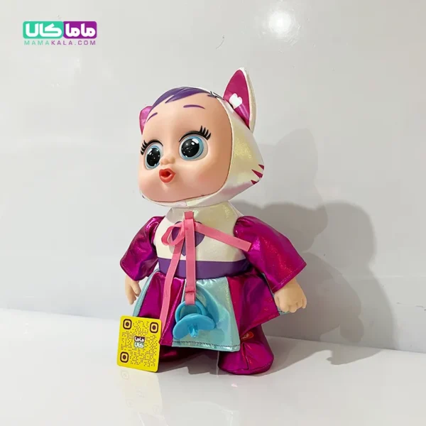 عروسک گریه کن کرای بیبی موزیکال بنفش 30 سانتی متر