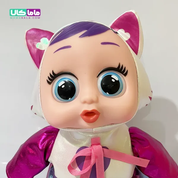 عروسک گریه کن کرای بیبی موزیکال بنفش 30 سانتی متر