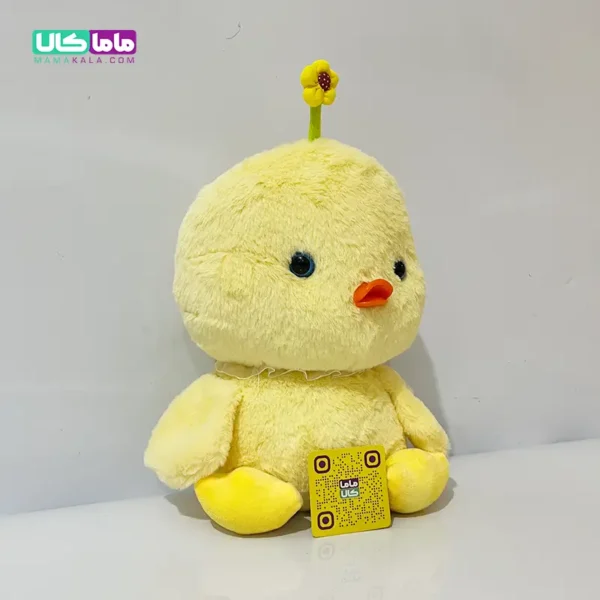 عروسک جوجه زرد گل به سر 35 سانتیمتر