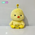 عروسک جوجه زرد گل به سر 35 سانتیمتر