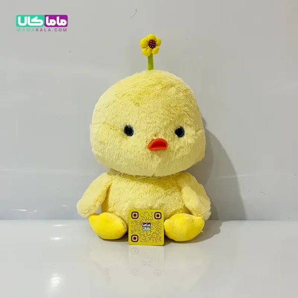 عروسک جوجه زرد گل به سر 35 سانتیمتر