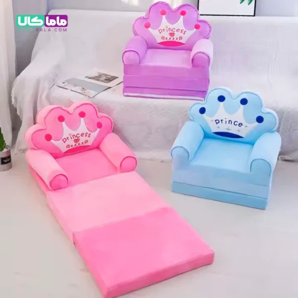 مبل کودک طرح پرنسس صورتی دو منظوره تختخواب شو
