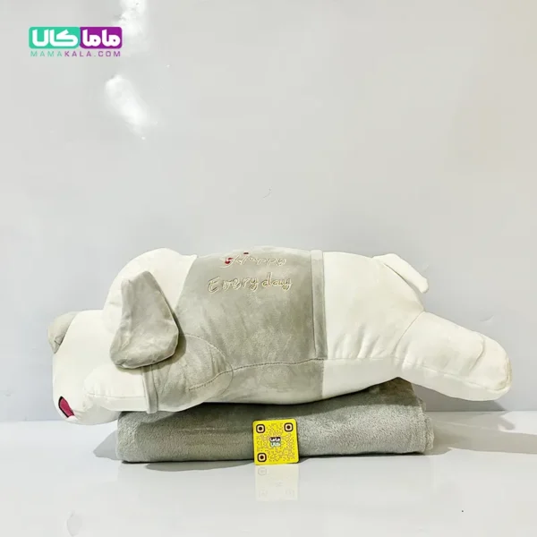 عروسک سگ شارپی پتوبالشتی طوسی وارداتی 60 سانتیمتر