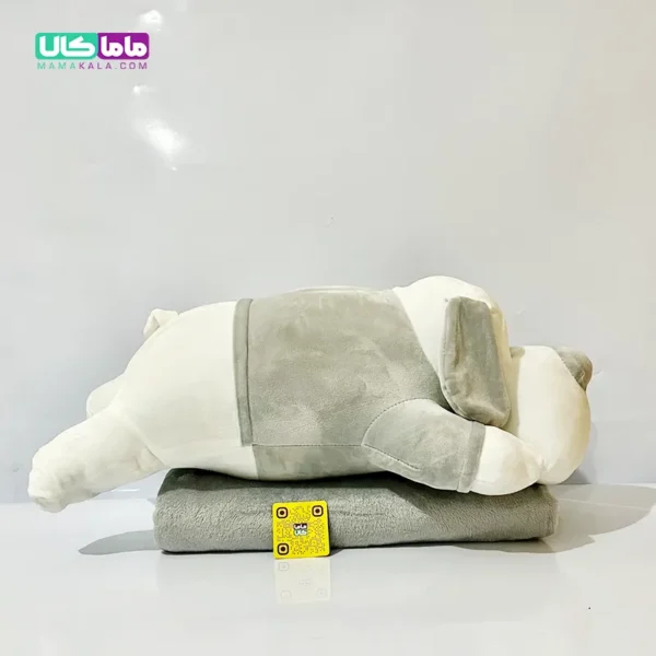 عروسک سگ شارپی پتوبالشتی طوسی وارداتی 60 سانتیمتر