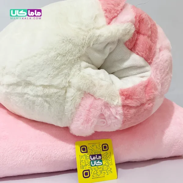 عروسک خرگوش پتوبالشتی صورتی مدل دست گرم کن 50 سانتیمتر