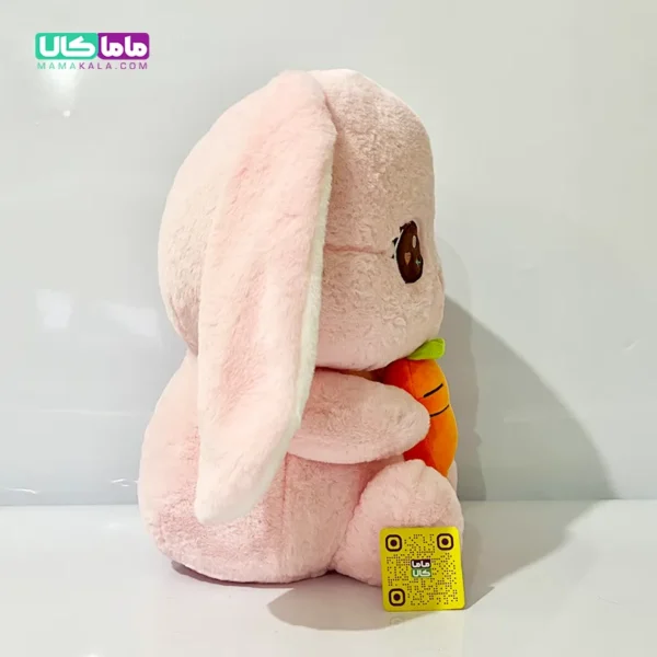 عروسک خرگوش هویج به دست صورتی مدل لاوآیز 55 سانتیمتر
