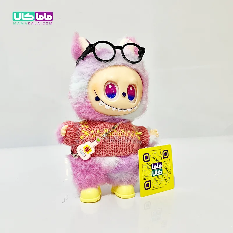 عروسک لبوبو لباسدار بنفش با گیتار و عینک مدل انرژی (کد 32) 4 عروسک لبوبو لباسدار بنفش با گیتار و عینک مدل انرژی (کد 32)