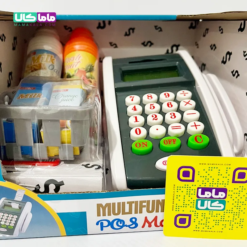 اسباب بازی دستگاه کارت خوان همراه با لوازم خرید POS MACHINE 7 اسباب بازی دستگاه کارت خوان همراه با لوازم خرید POS MACHINE