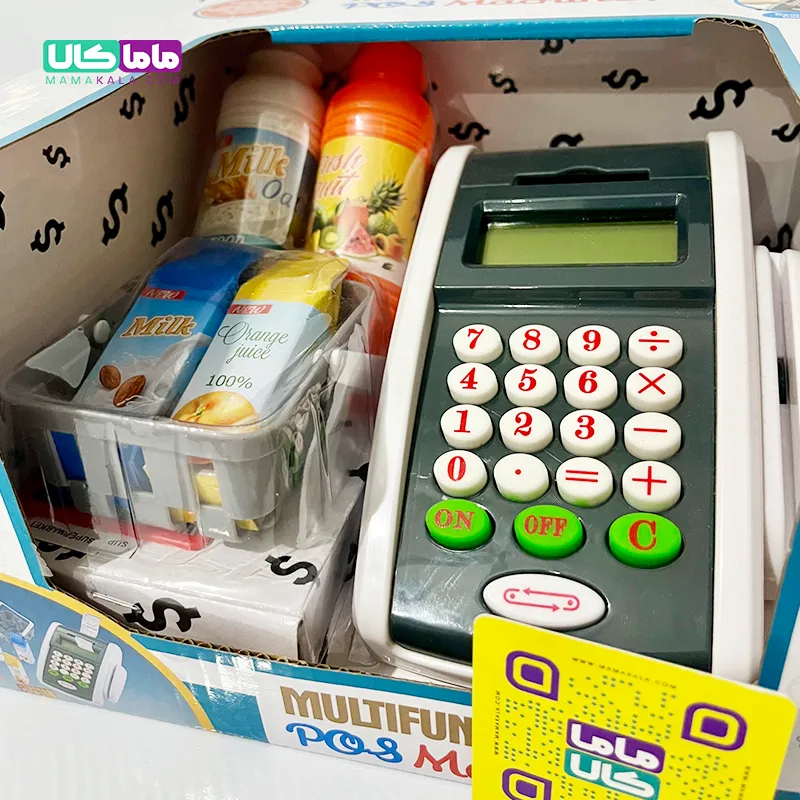 اسباب بازی دستگاه کارت خوان همراه با لوازم خرید POS MACHINE 10 اسباب بازی دستگاه کارت خوان همراه با لوازم خرید POS MACHINE
