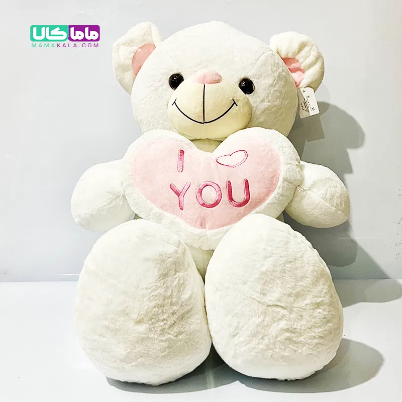 عروسک خرس سایز بزرگ مدل قلب دار سفید 100 سانتیمتر 2 عروسک خرس سایز بزرگ مدل قلب دار سفید 100 سانتیمتر
