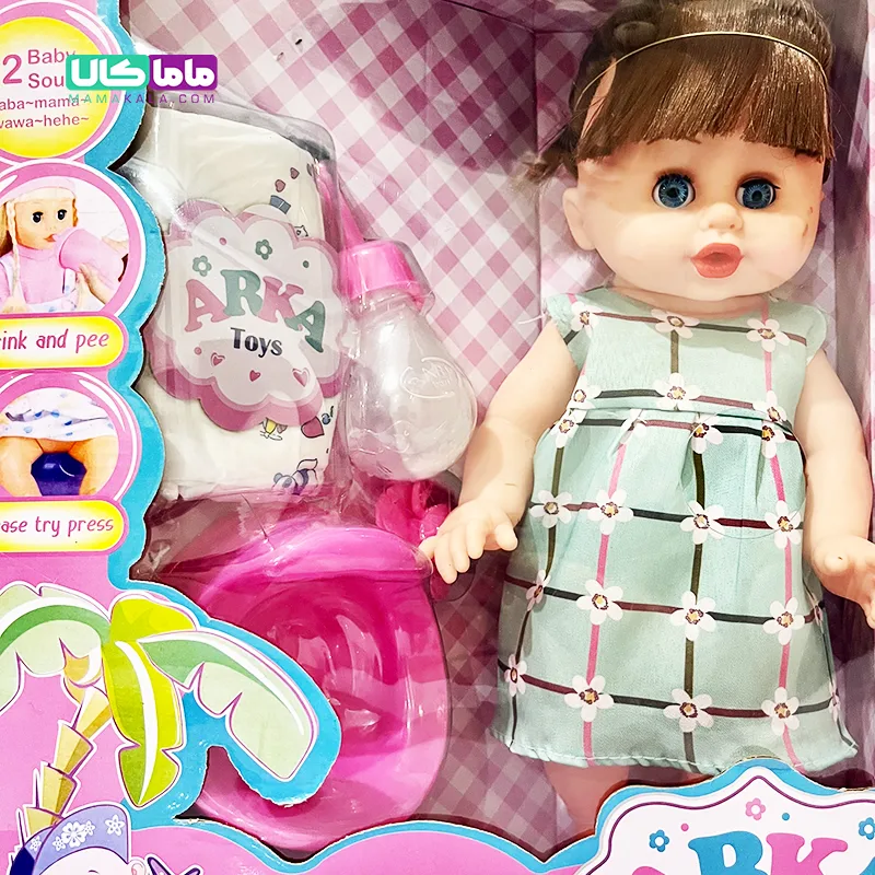 عروسک ست نوزاد موزیکال با وسایل نوزادی برند ArkaToys کد 221 8 اسباب بازی ست نوزاد موزیکال با وسایل نوزادی برند ArkaToys کد 221
